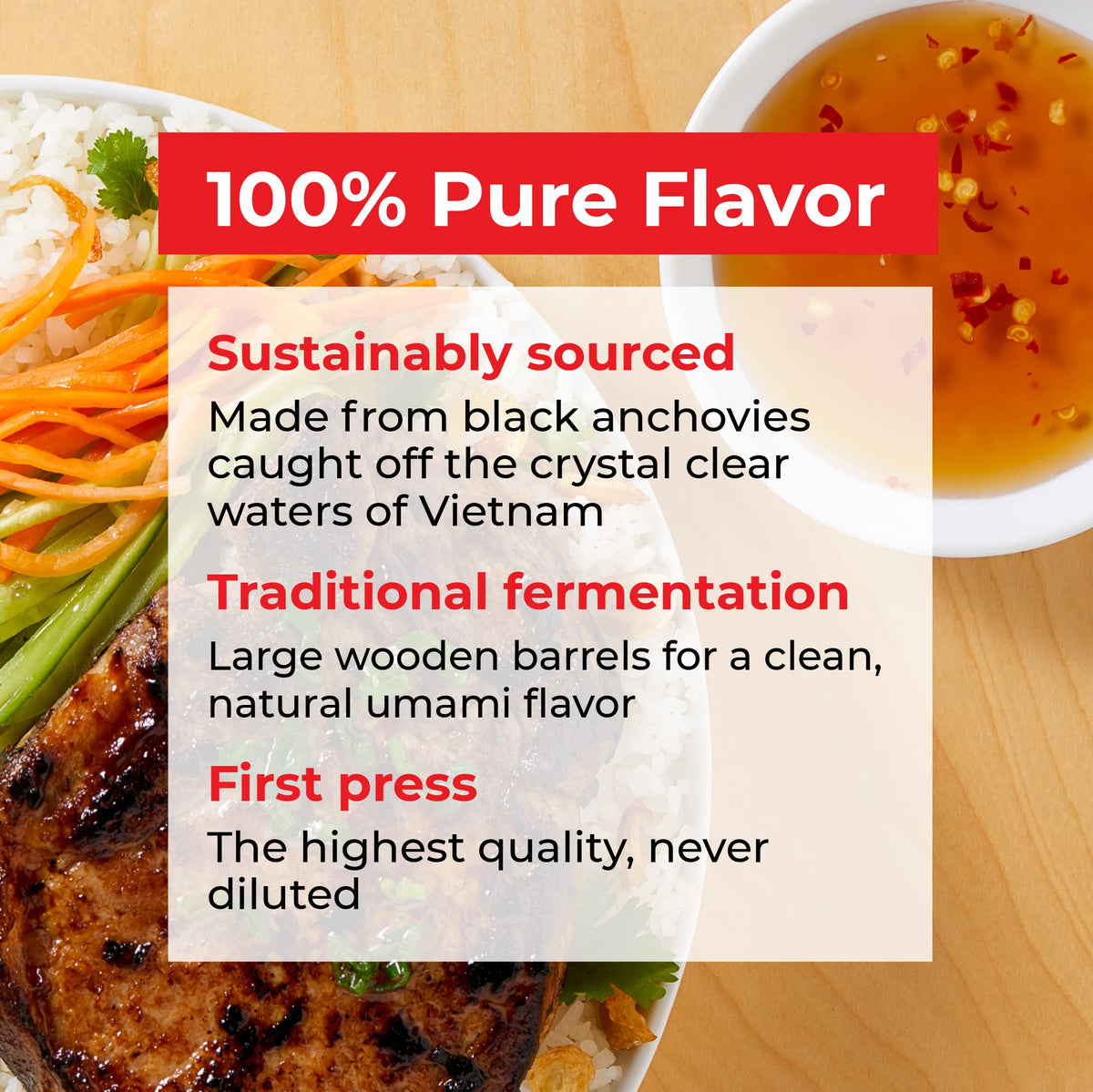 Red Boat Fish Sauce | Premium 40°N Fermented in Vietnam | Two-Ingredient, Keto & Whole30 Friendly | 64oz Bottle