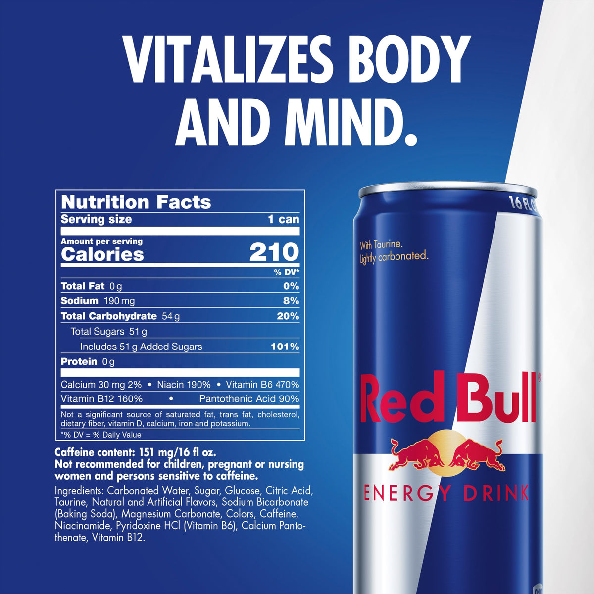 Red Bull Energy Drink 16 Fl Oz (12 Pack) – Caffeine, Taurine & B Vitamins