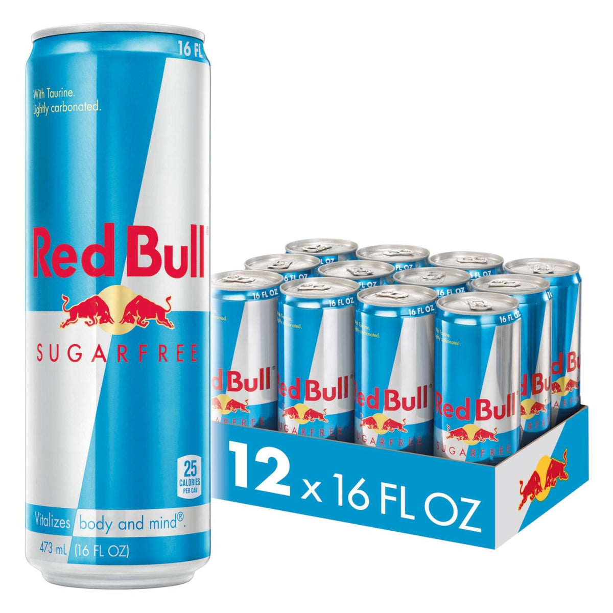 Red Bull Sugar Free Energy Drink - 151 mg Caffeine, Taurine & B Vitamins, 16 fl oz, Pack of 12 Cans