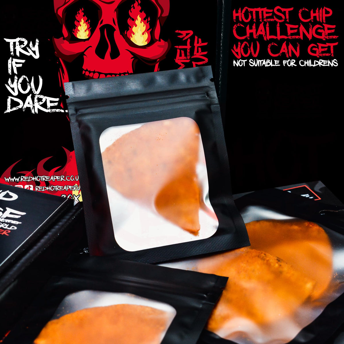 Red Hot Reaper 2-Pack Chip Challenge – Hottest Carolina Reaper Snack
