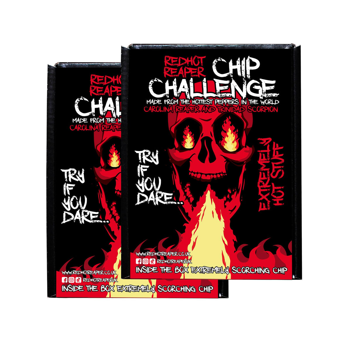 Red Hot Reaper 2-Pack Chip Challenge – Hottest Carolina Reaper Snack
