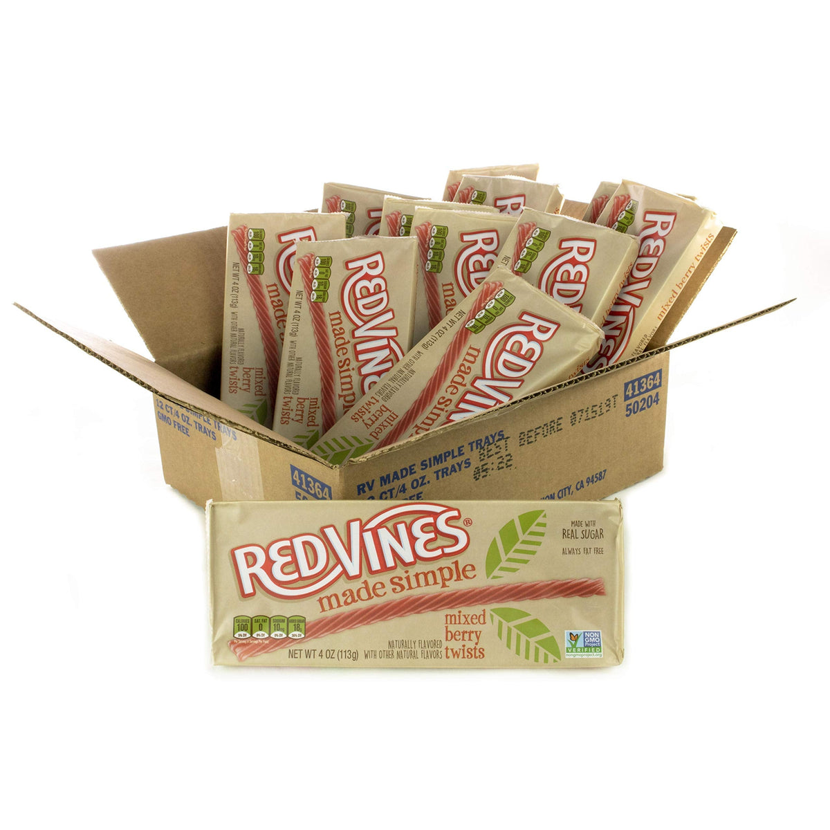 Red Vines Made Simple Licorice – Mixed Berry Twists, 4oz Tray (12 Pack)