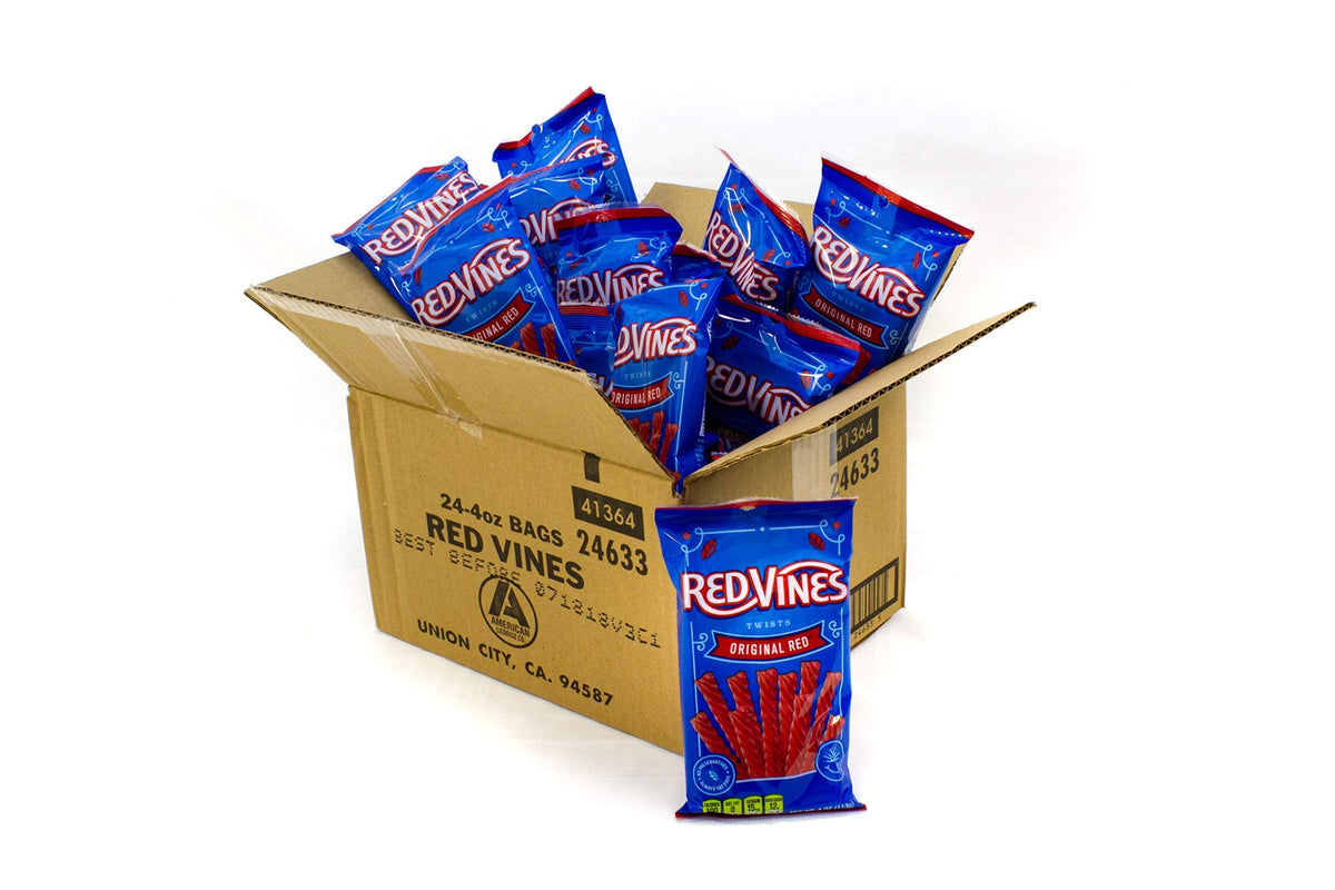 Red Vines Licorice Twists – Original Red Flavor, Soft & Chewy Candy, 4 oz (Pack of 24)