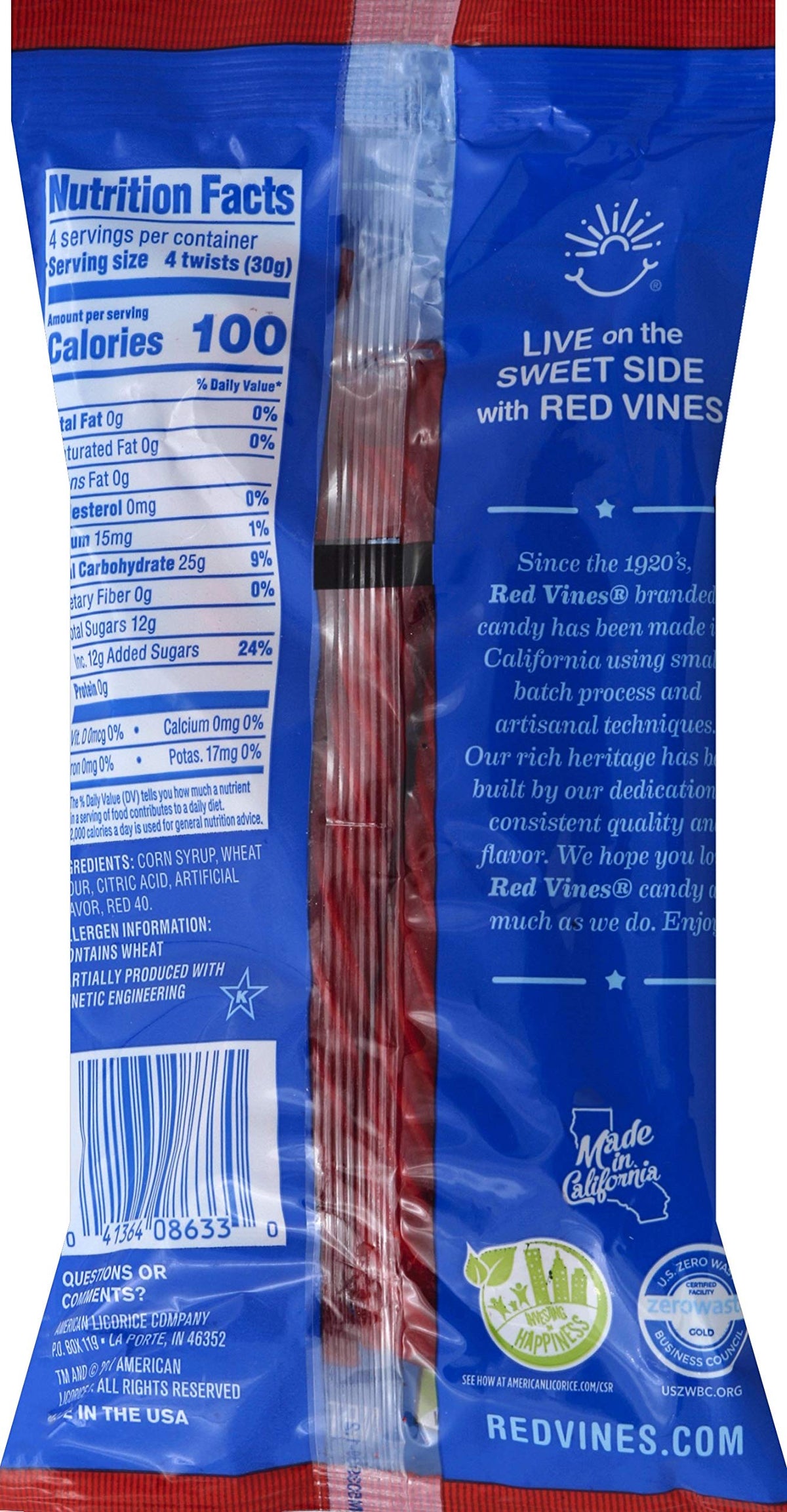 Red Vines Licorice Twists – Original Red Flavor, Soft & Chewy Candy, 4 oz (Pack of 24)