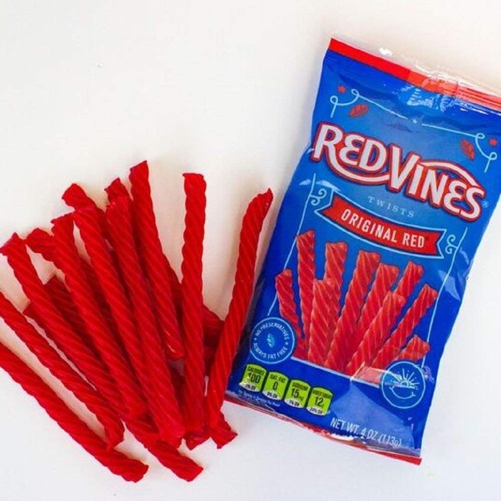 Red Vines Licorice Twists – Original Red Flavor, Soft & Chewy Candy, 4 oz (Pack of 24)