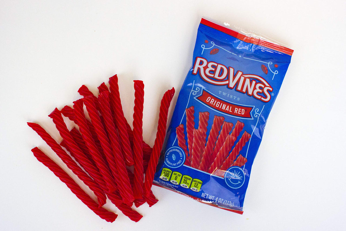 Red Vines Licorice Twists – Original Red Flavor, Soft & Chewy Candy, 4 oz (Pack of 24)