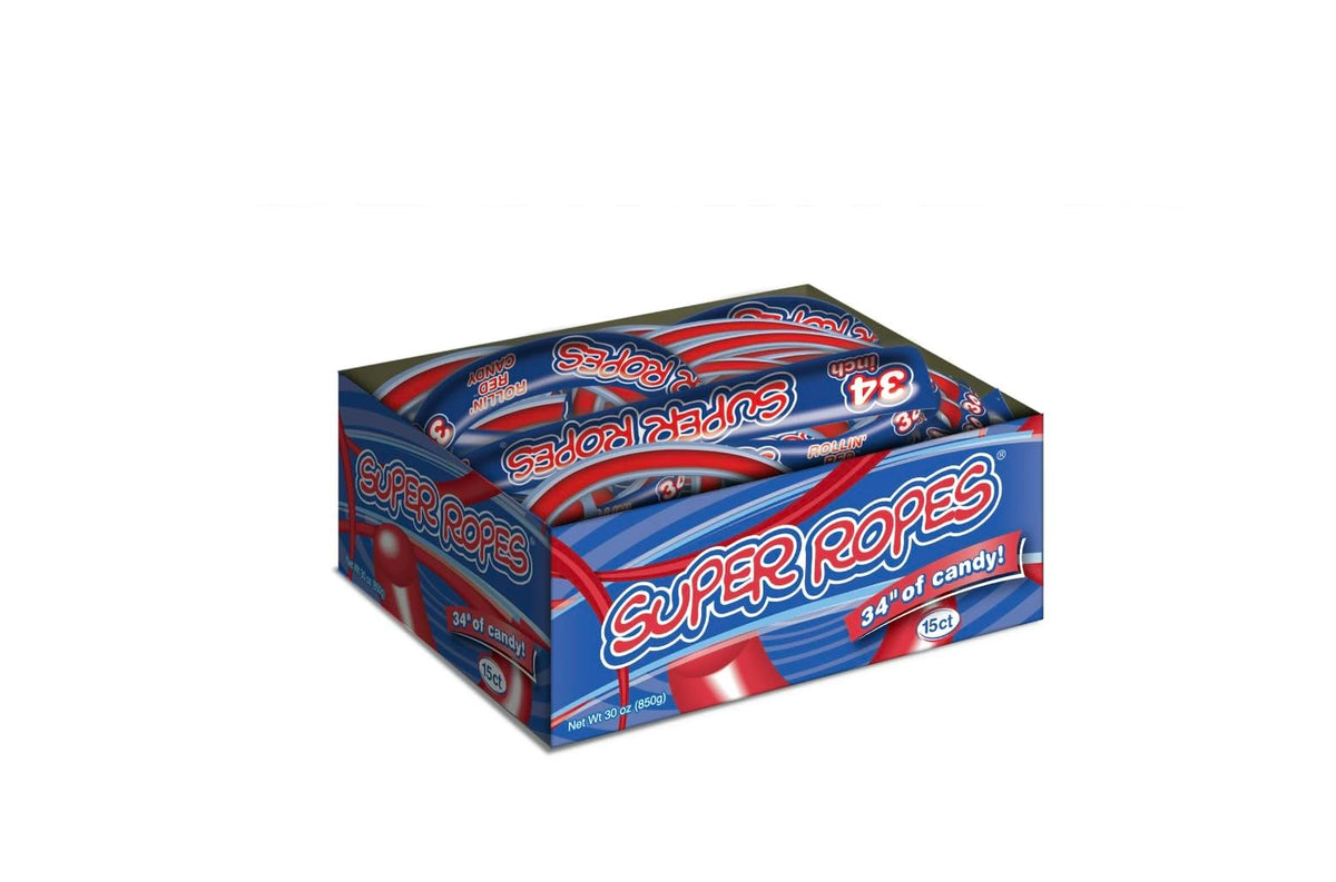 Red Vines Super Ropes 34 Inch Individually Wrapped Rope 2oz 15 Pack – Red Licorice Candy