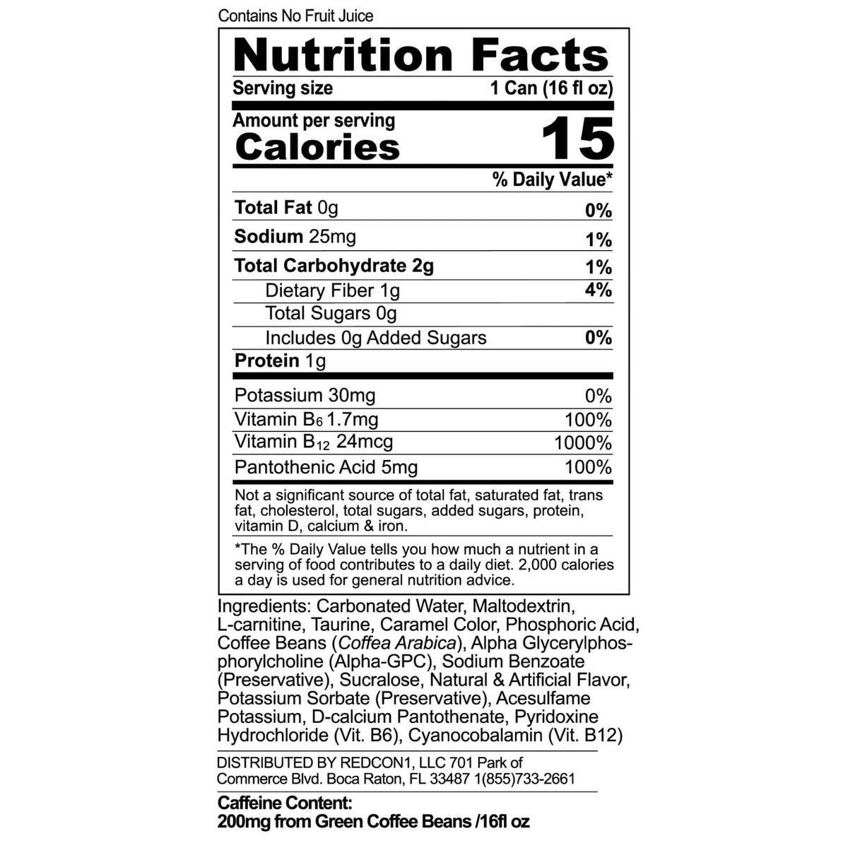Dr. Jolt Energy Drink by REDCON1 – 200mg Caffeine, L-Carnitine & Alpha GPC Nootropics – 16 fl oz (12 cans)