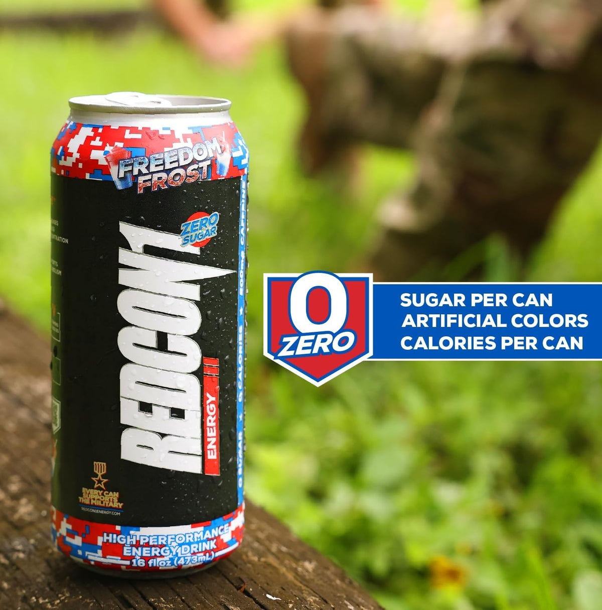 REDCON1 Energy Freedom Frost – Zero Sugar High-Performance Drink with Alpha GPC (12 ct)