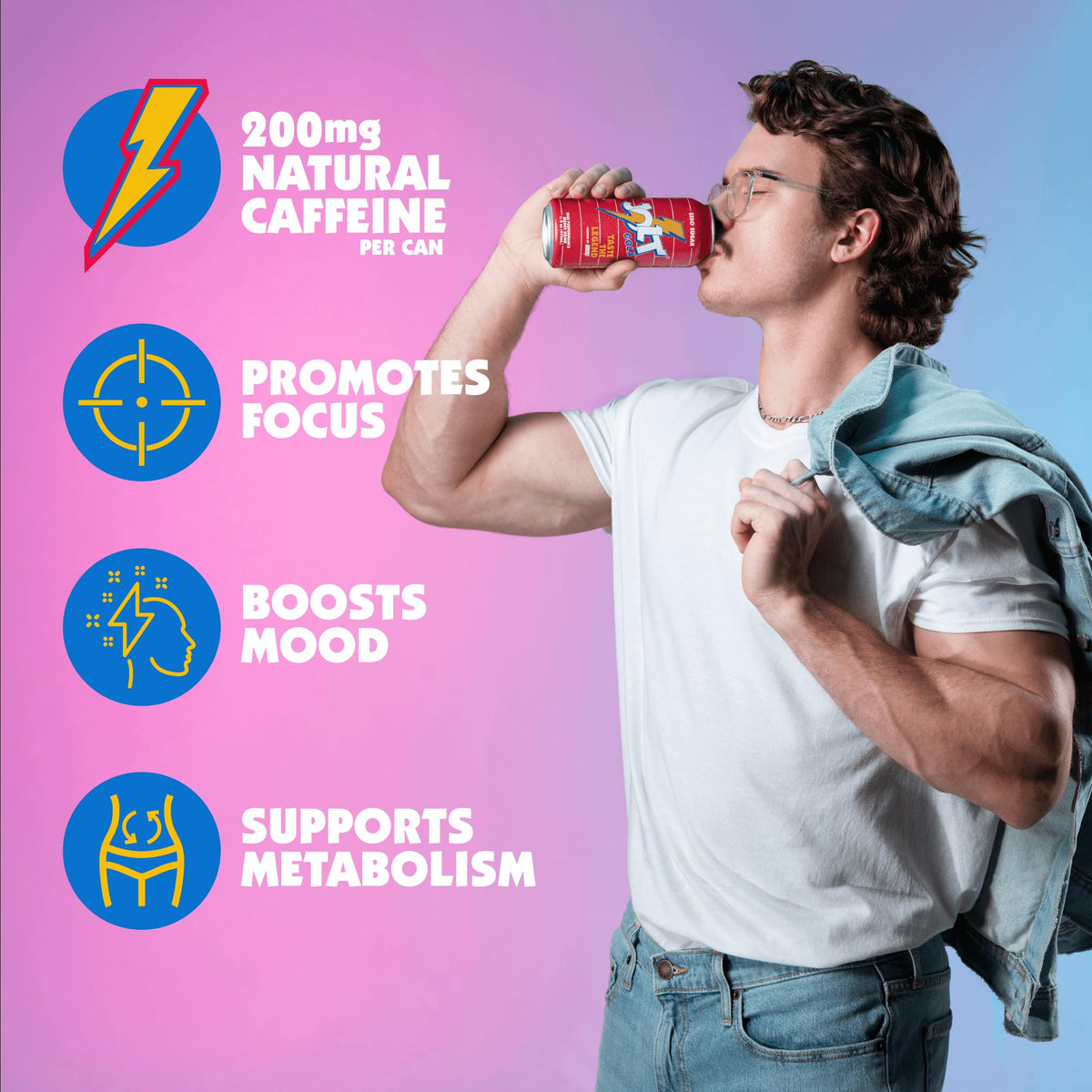 REDCON1 JOLT Cola Energy Drink – 200mg Caffeine, Zero Sugar, 16oz Can | Nootropics & B‑Vitamins