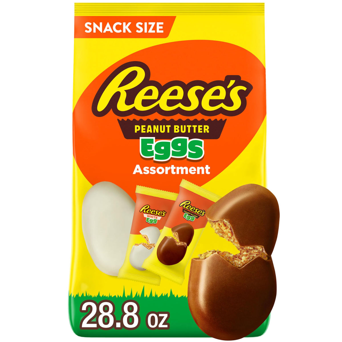 REESE'S Assorted Snack-Size Peanut Butter Eggs — Easter Candy Bag 28.8 oz