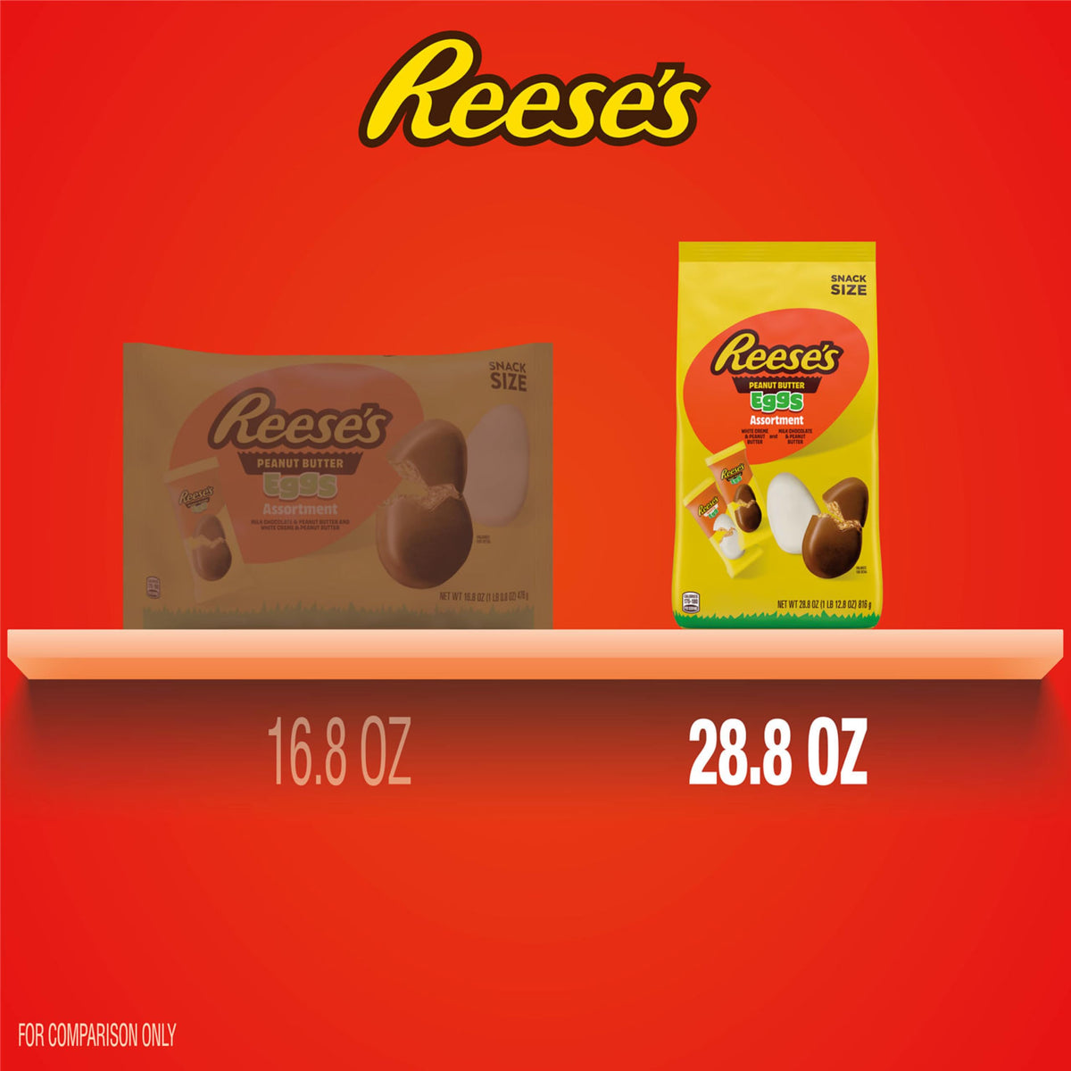 REESE'S Assorted Snack-Size Peanut Butter Eggs — Easter Candy Bag 28.8 oz