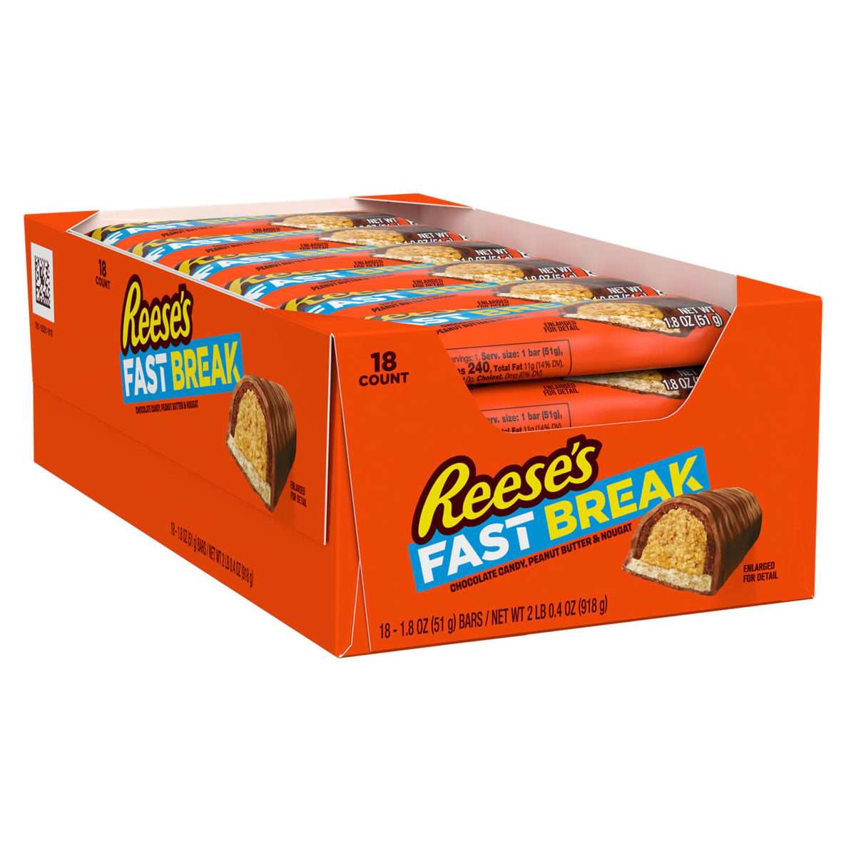REESE'S FAST BREAK 1.8 oz Peanut Butter Nougat Bars — Pack of 18