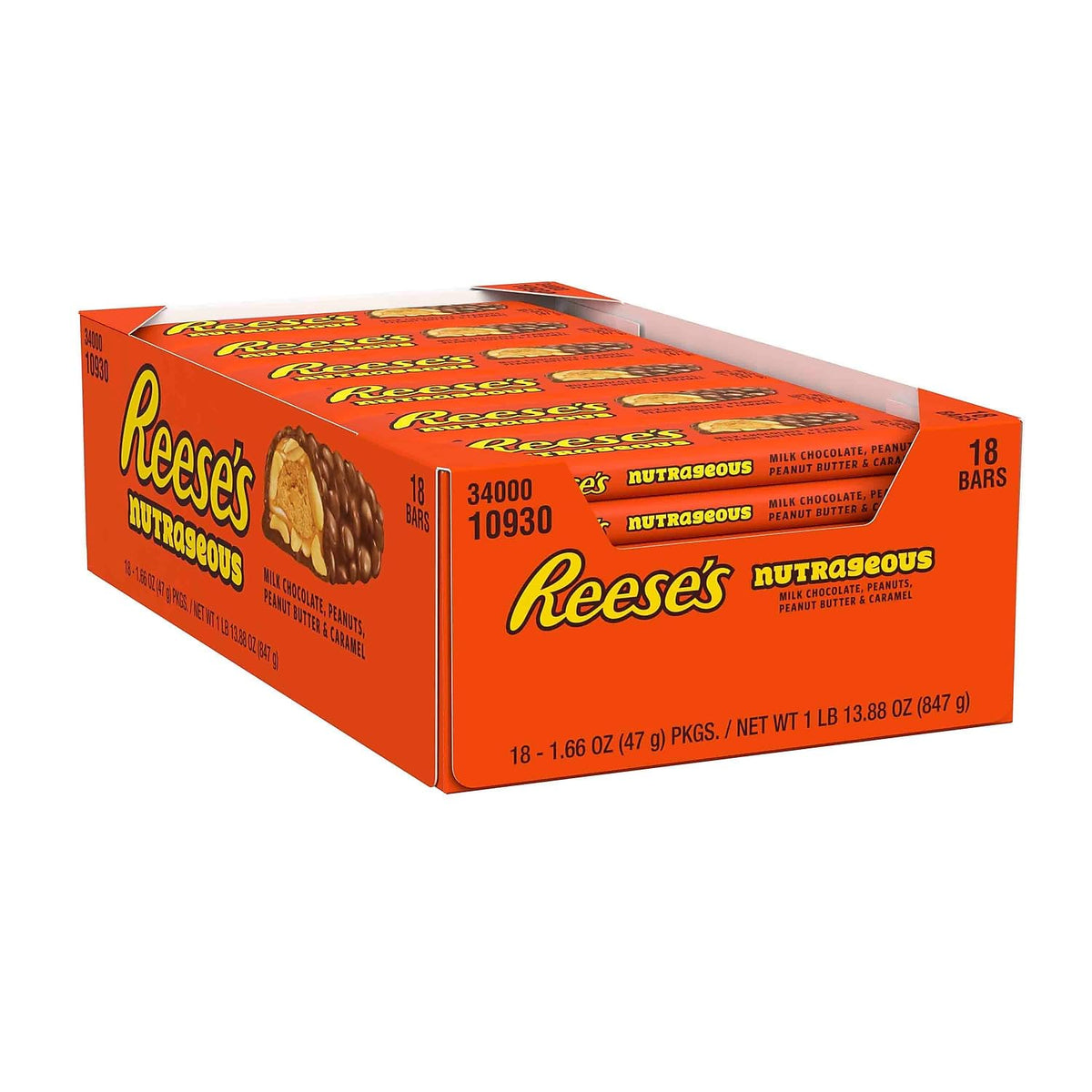 Reese's Nutrageous Bar 1.66 oz – 18 Count Bulk Box | Kosher Candy