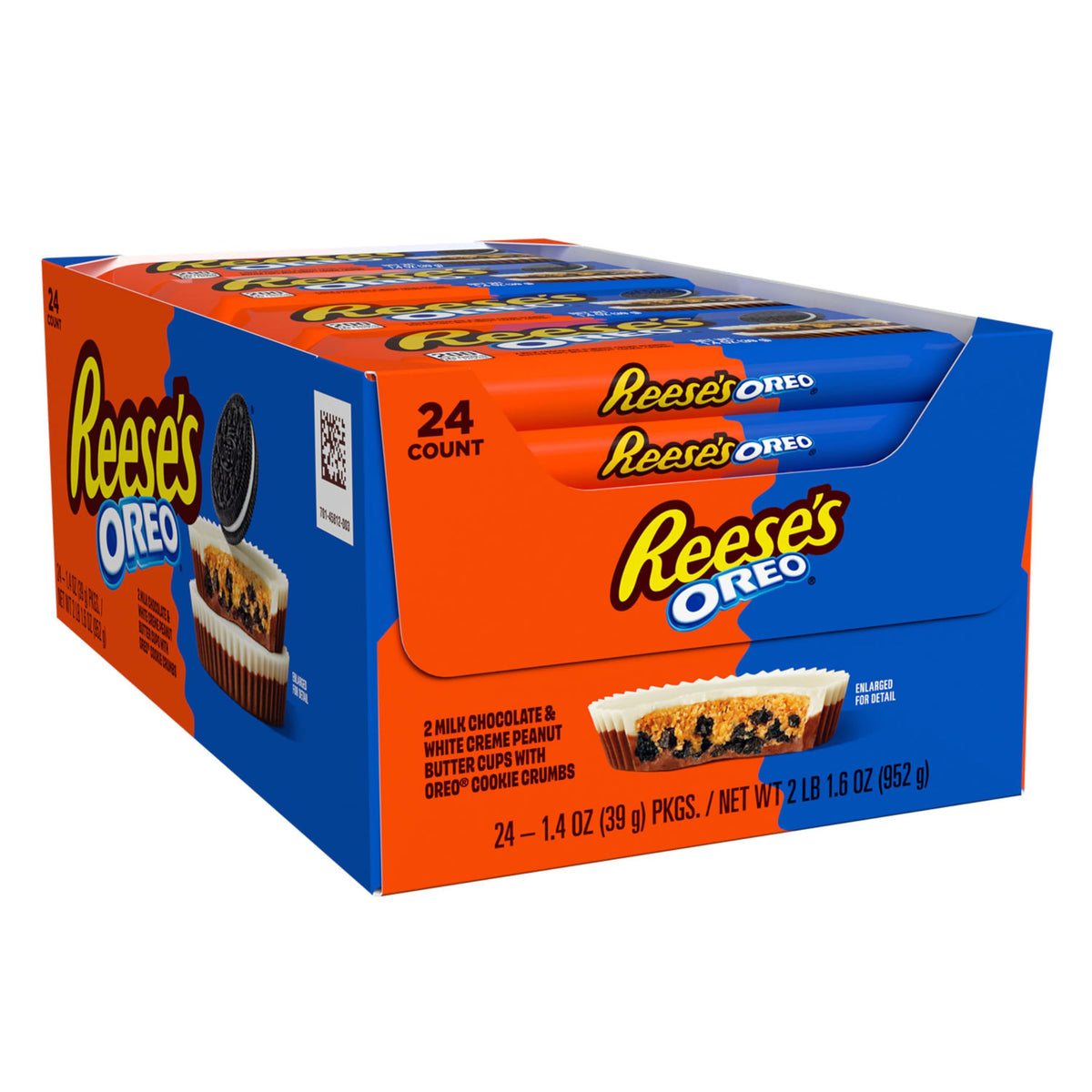 REESE'S Oreo Milk Chocolate & White Creme Peanut Butter Cups — 24 Pack