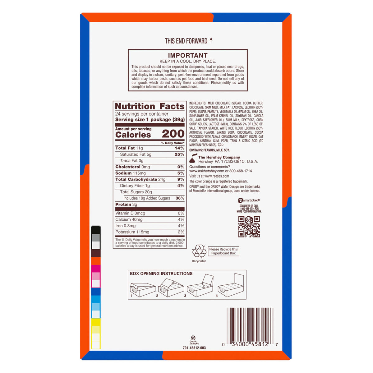 REESE'S Oreo Milk Chocolate & White Creme Peanut Butter Cups — 24 Pack