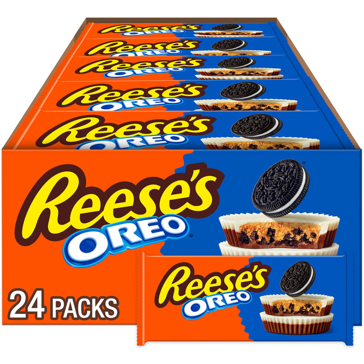 REESE'S Oreo Milk Chocolate & White Creme Peanut Butter Cups — 24 Pack