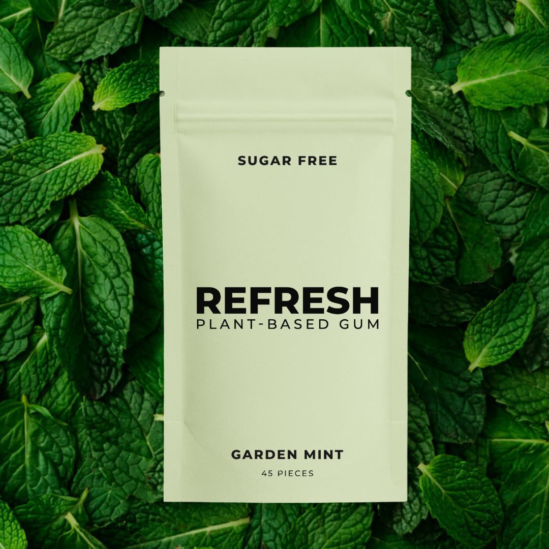 Refresh Gum Garden Mint – Sugar Free, Xylitol, Aspartame Free, Plastic Free Pouches
