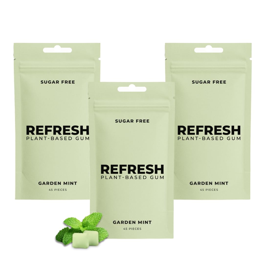 Refresh Gum Garden Mint – Sugar Free, Xylitol, Aspartame Free, Plastic Free Pouches