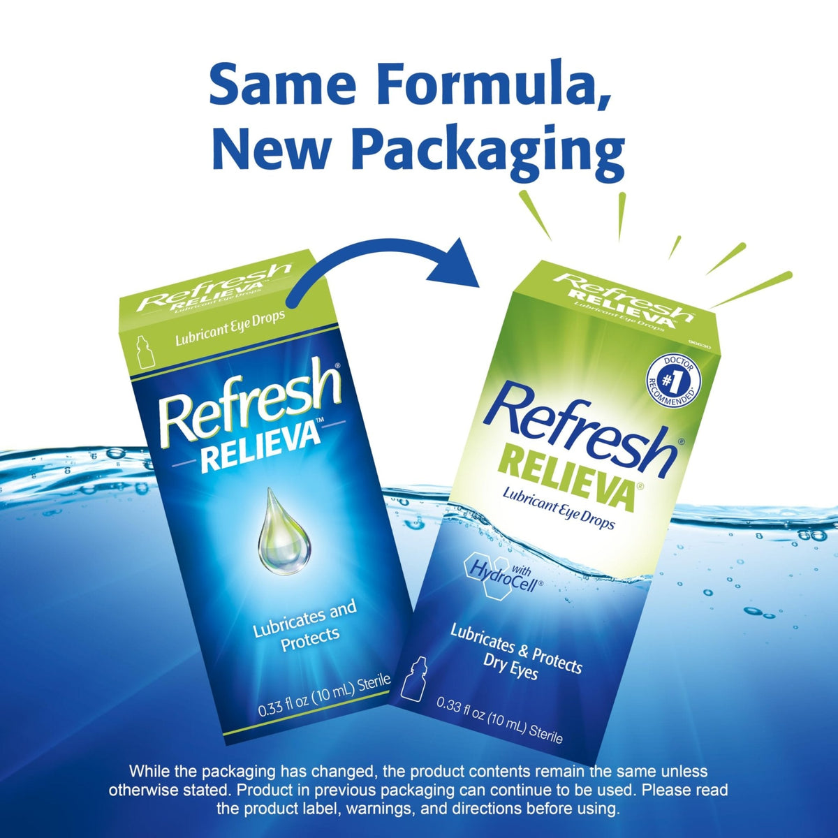 REFRESH RELIEVA Lubricant Eye Drops Artificial Tears, 0.33 fl oz (10 mL)
