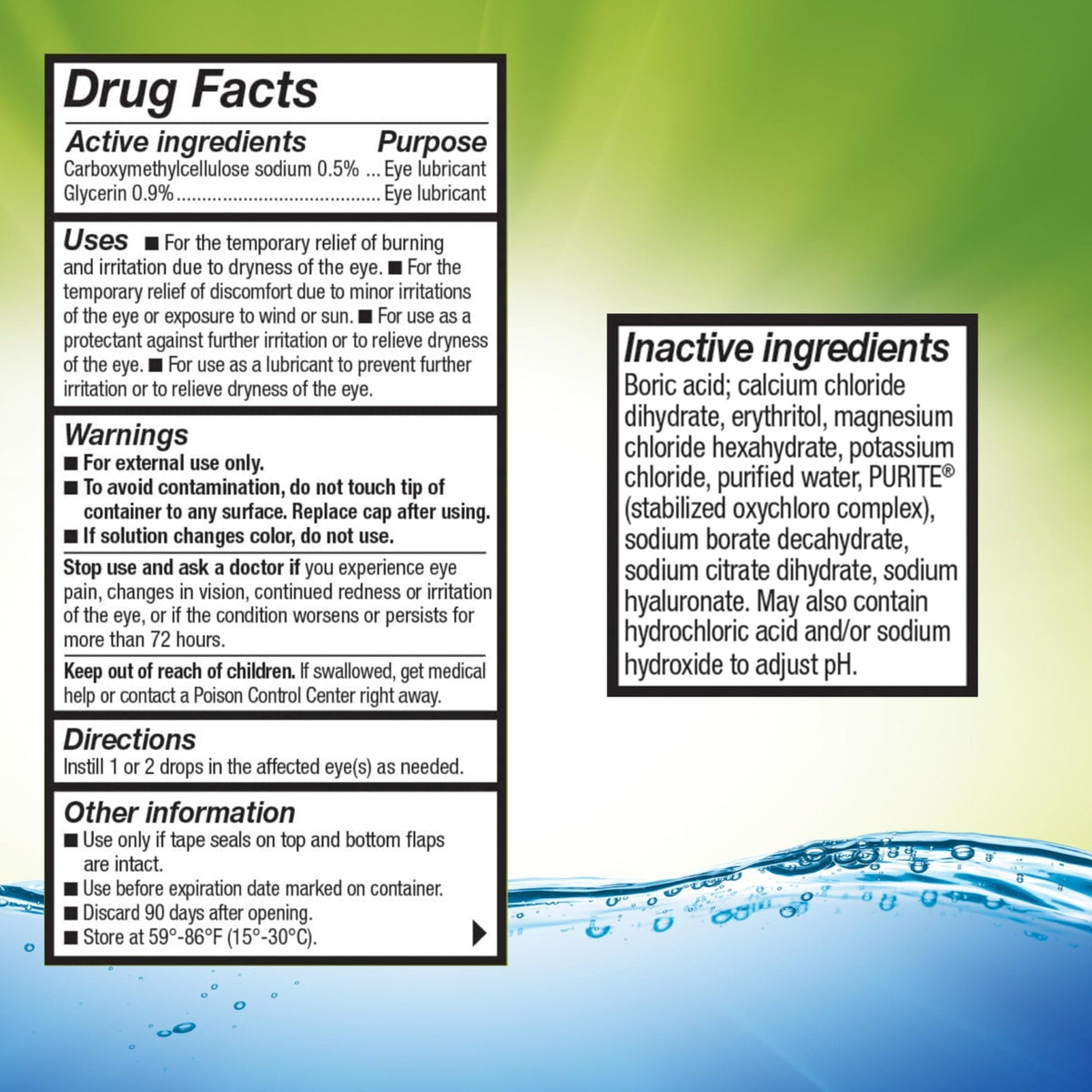 REFRESH RELIEVA Lubricant Eye Drops Artificial Tears, 0.33 fl oz (10 mL)