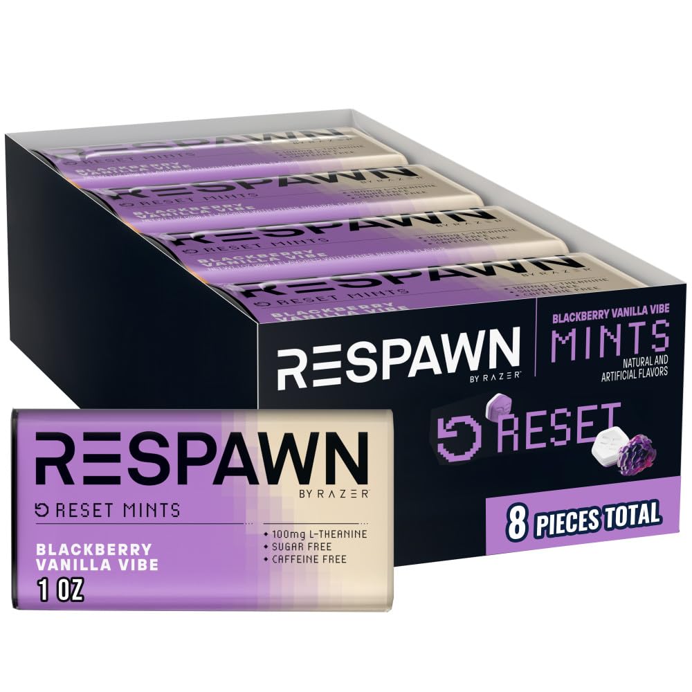 RESPAWN by Razer Blackberry Vanilla Sugarfree Mints – Bulk 8-Pack (1 oz each)