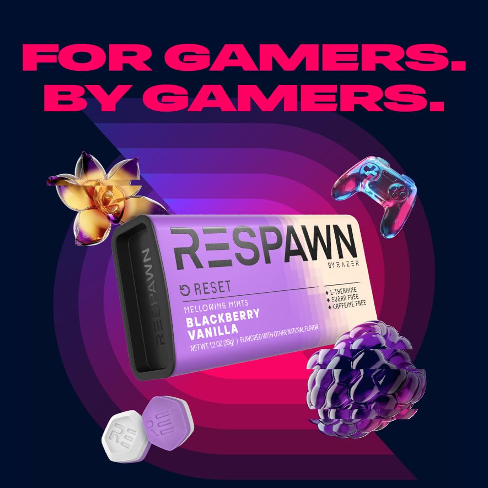 RESPAWN by Razer Blackberry Vanilla Sugarfree Mints – Bulk 8-Pack (1 oz each)