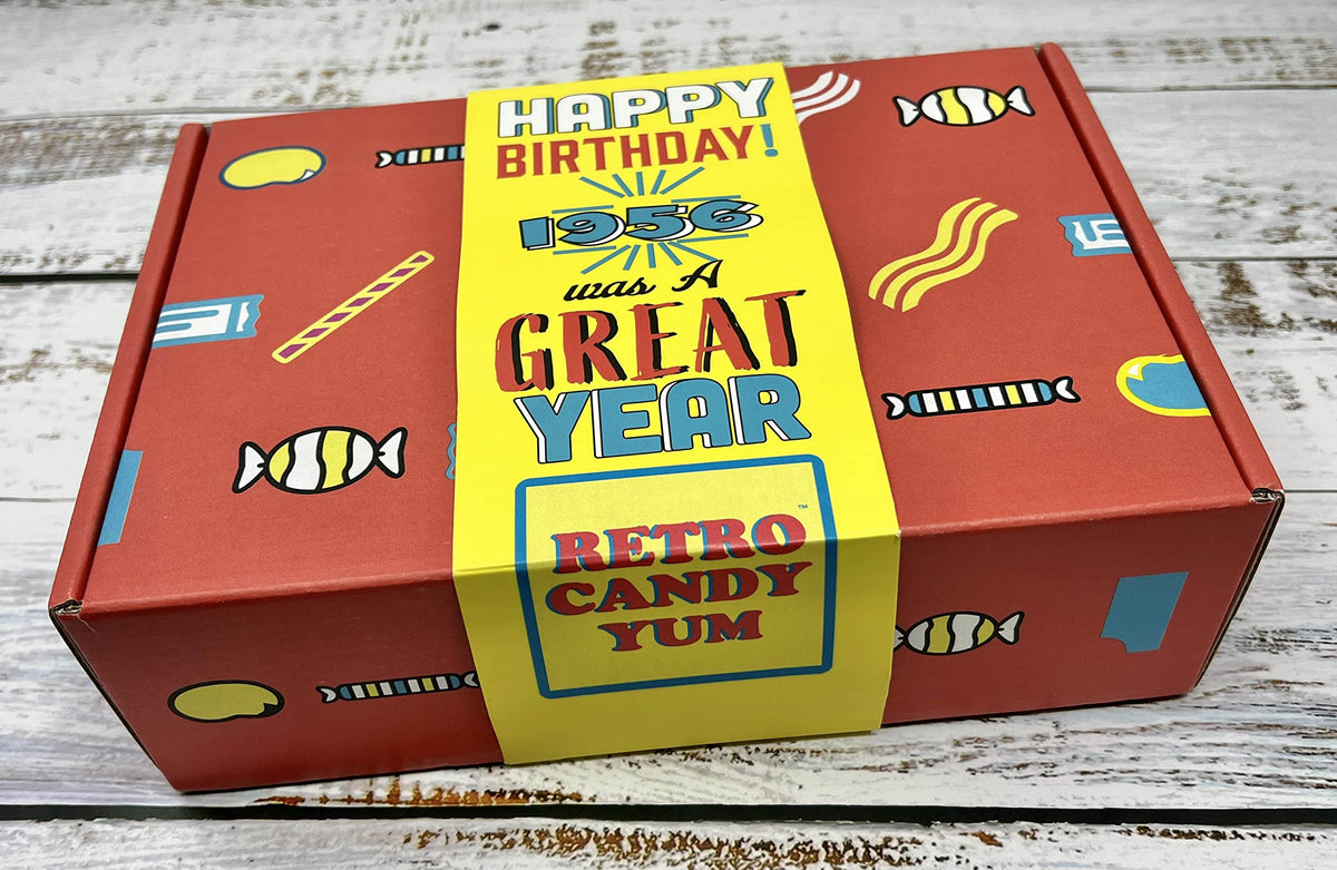 RETRO CANDY YUM ~ 1956 70th Birthday Gift Box – Nostalgic Childhood Candy
