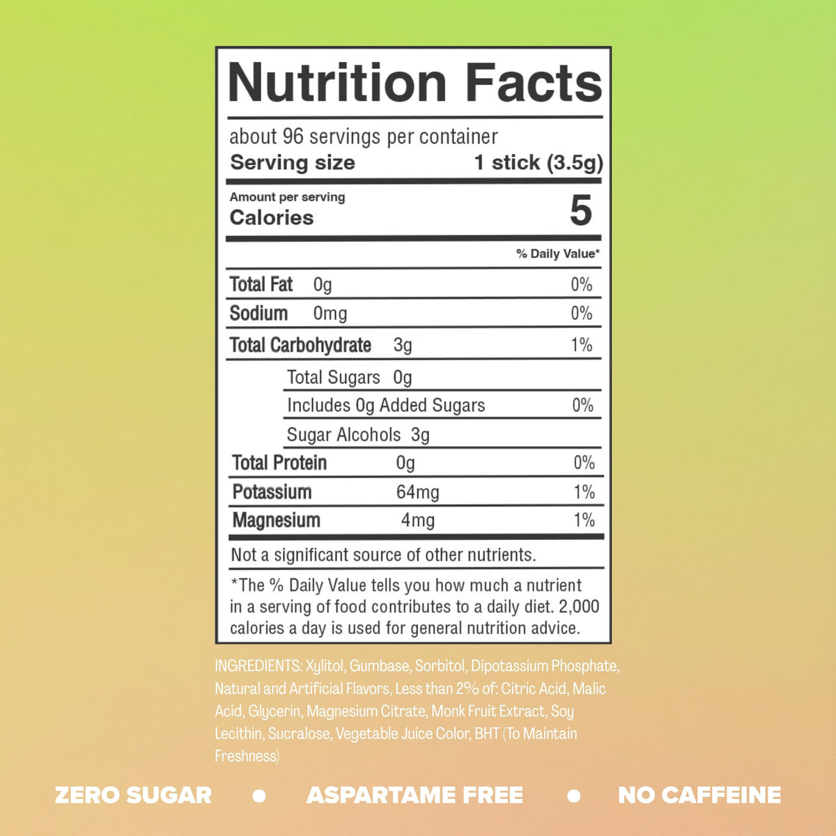 REV Electrolyte Gum Watermelon Lime – Sugar-Free with Essential Electrolytes (12-Count)