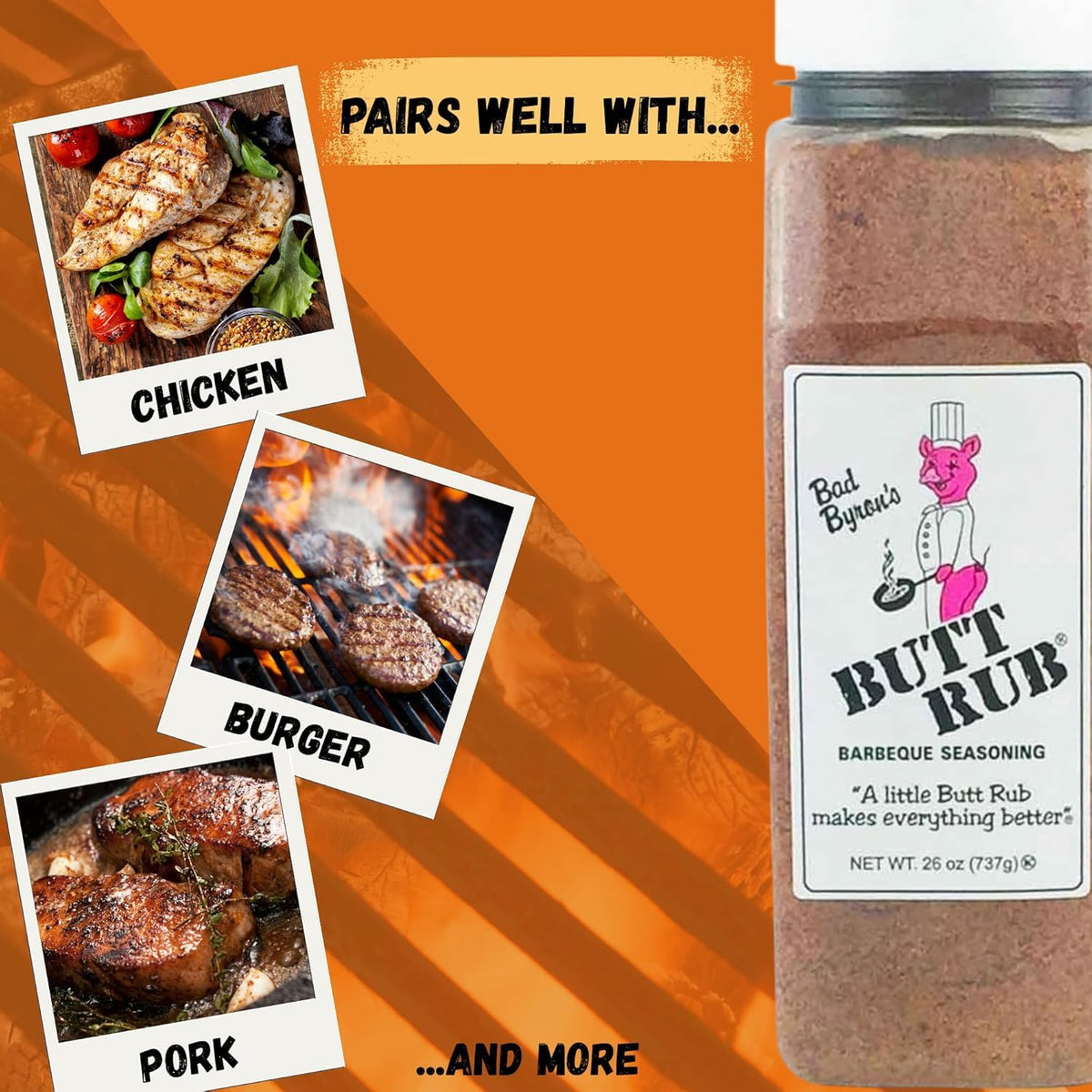 Rex Bad Byron's Barbecue Rub – 26 oz All-Purpose Dry Rub for Pork, Chicken, Beef & More