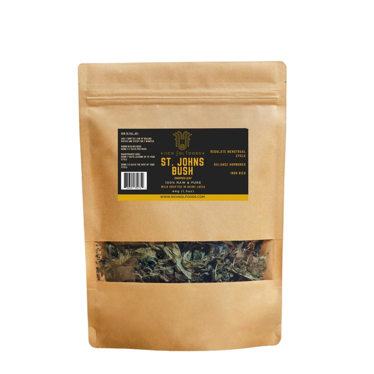 Rich Sol Foods St. John’s Bush Hormone Balance Tea for Women | Menstrual Relief & Fertility Support 44g