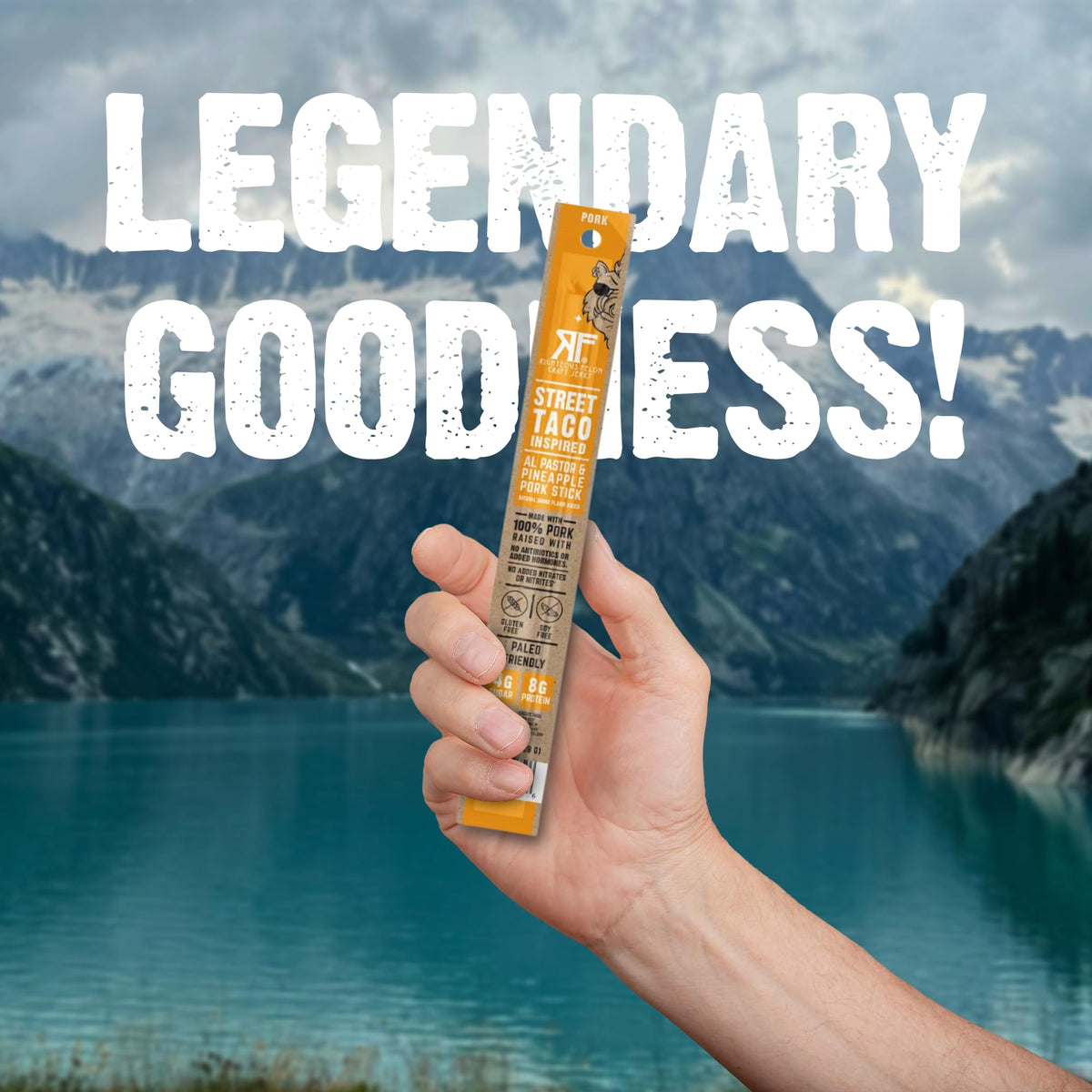 Righteous Felon Meat Sticks — 100% Pasture Raised Pork, 8g Protein per Stick, Keto Gluten-Free Low Sugar | Street Taco Pork Sticks 10 Count