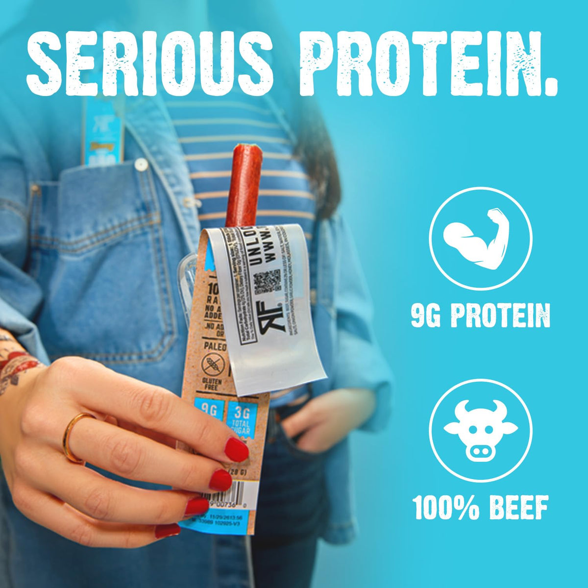 Righteous Felon Meat Sticks – 100% Grass-Fed Beef, 9g Protein per Stick, Honey Heist BBQ | 10 Count