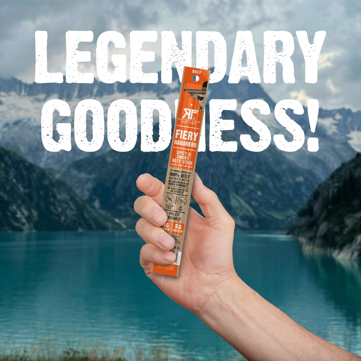 Righteous Felon Fiery Habanero Meat Sticks – 100% Grass-Fed Beef, 9g Protein per Stick, Keto & Gluten-Free (10 Count)