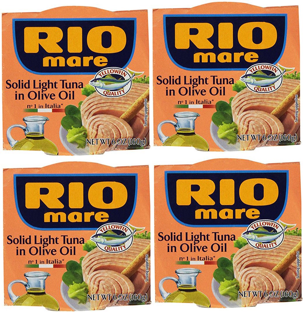 Rio Mare Solid Light Tuna in Olive Oil – Pack of 4 (6 oz Cans)