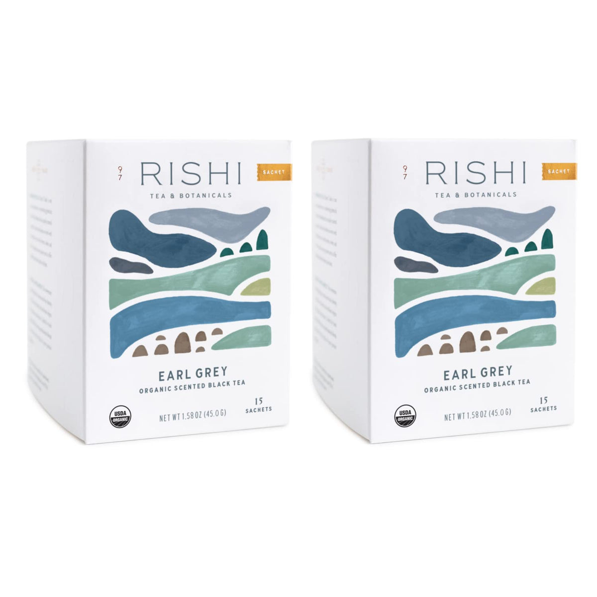 Rishi Tea Earl Grey Herbal Tea – Organic, Fair Trade, Caffeinated Citrus | 15 Sachets, 1.58 oz (Pack of 2)