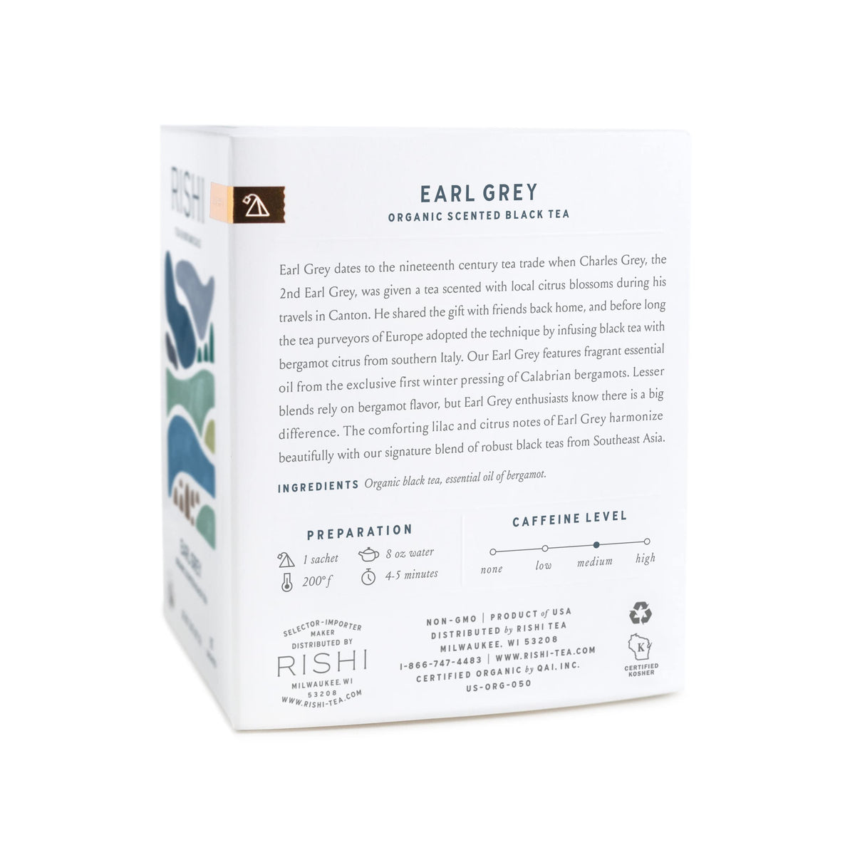 Rishi Tea Earl Grey Herbal Tea – Organic, Fair Trade, Caffeinated Citrus | 15 Sachets, 1.58 oz (Pack of 2)