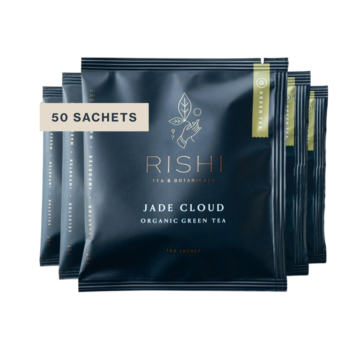 Rishi Tea Jade Cloud Chinese Green Tea – Organic Sachets (50 Count)