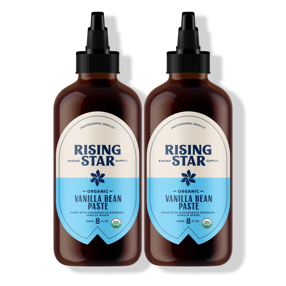 Rising Star Organic Vanilla Bean Paste, 8 oz (2 ct) – Madagascar Bourbon, Non-GMO, Vegan, Gluten-Free, Kosher