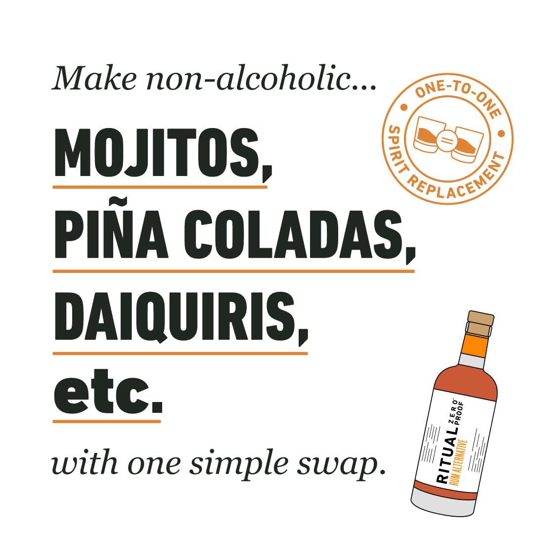 Ritual Zero Proof Non-Alcoholic Rum - 750ml | Alcohol-Free Rum for Cocktails