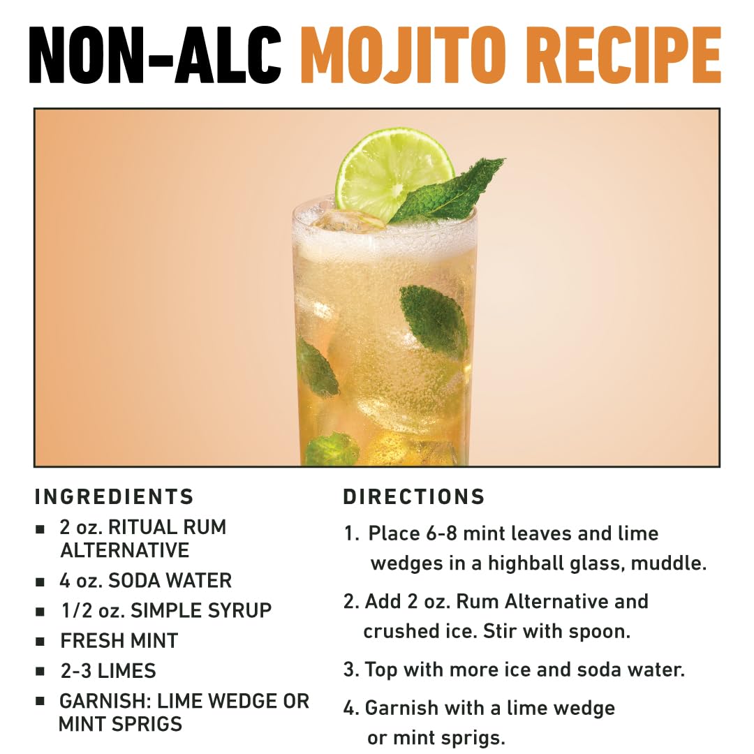 Ritual Zero Proof Non-Alcoholic Rum - 750ml | Alcohol-Free Rum for Cocktails