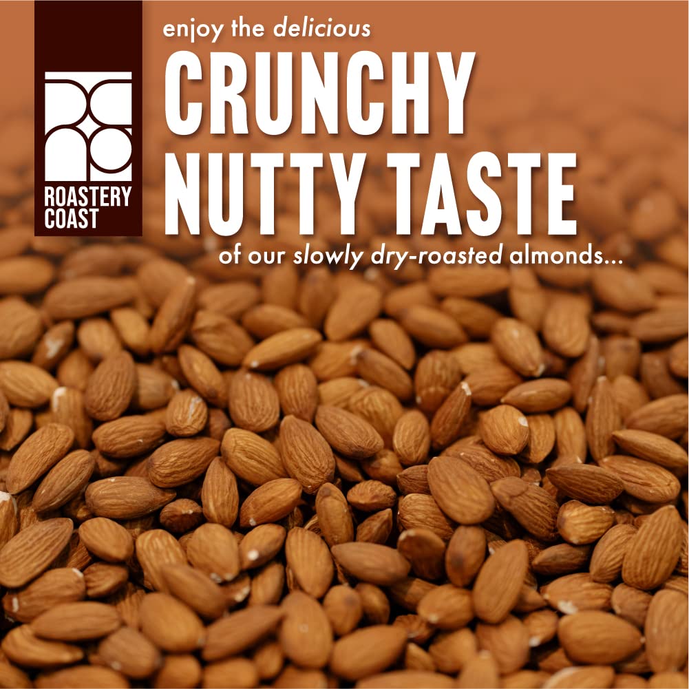 Roastery Coast Just Roasted Almonds | 3 lb Bulk Nuts – Keto Snack, Low Sodium, Non-GMO
