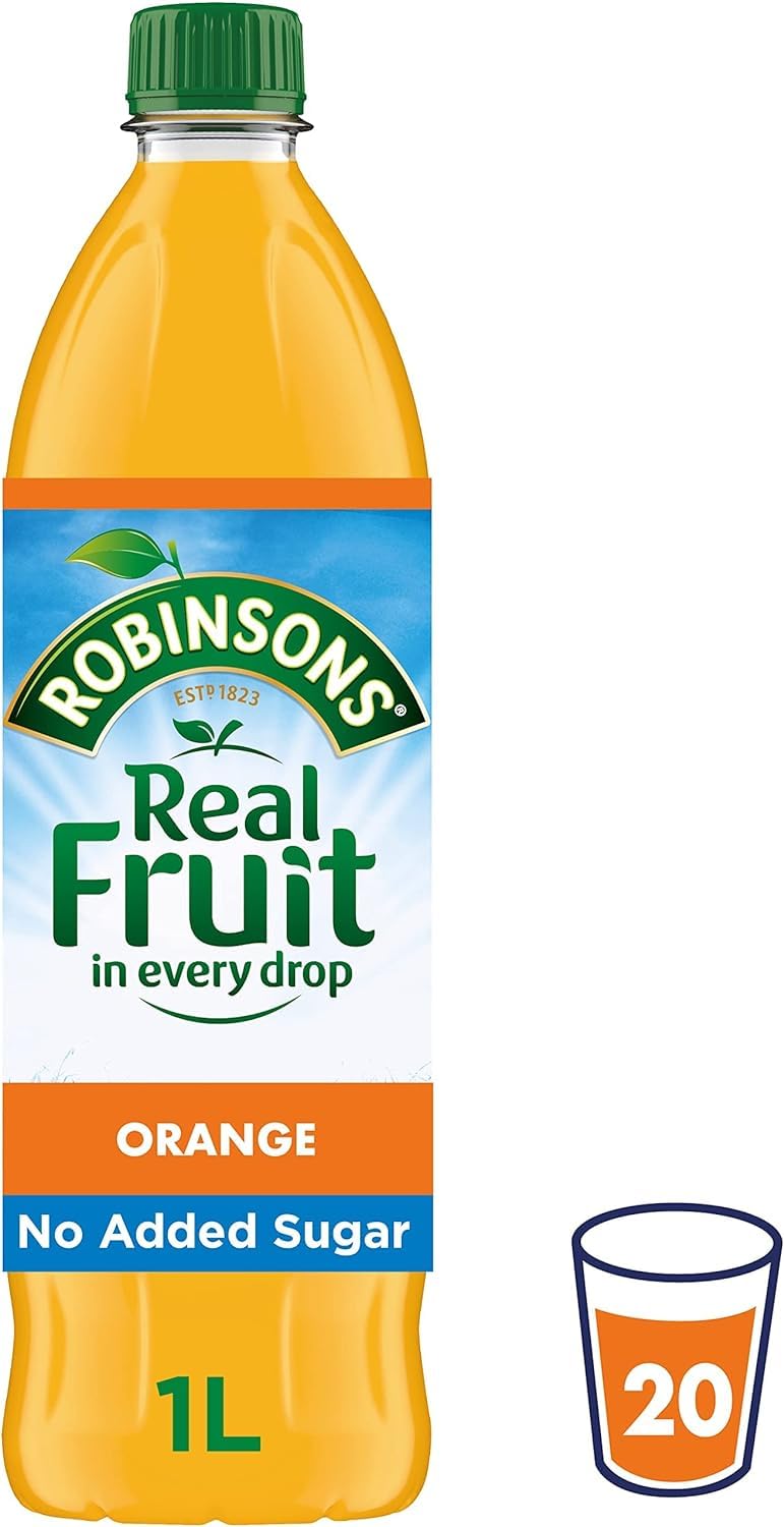 Robinsons Whole Orange No Added Sugar 1L – Pack of 4 | Real Fruit Squash