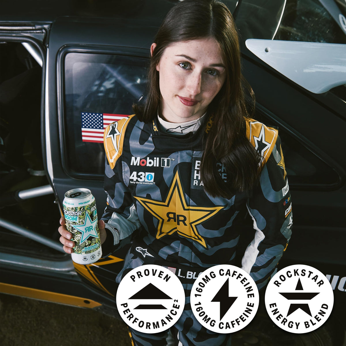 Rockstar Energy Drink Boom Piña Colada — 16 oz Cans (12-Pack)