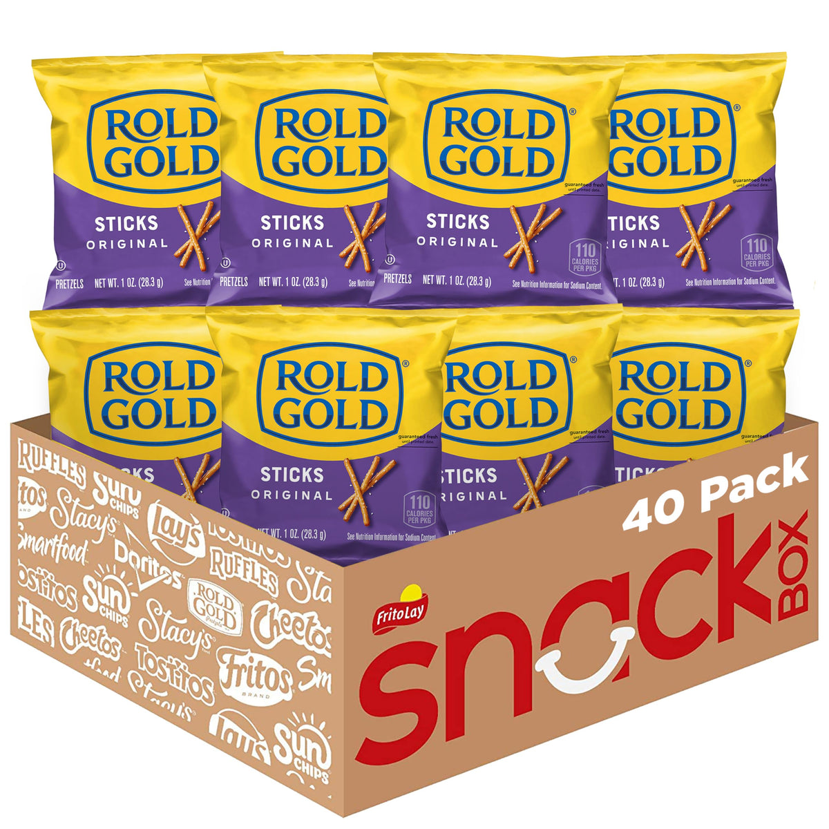 Rold Gold Pretzels Sticks 1 oz – Pack of 40 | Crispy, Convenient Snacking