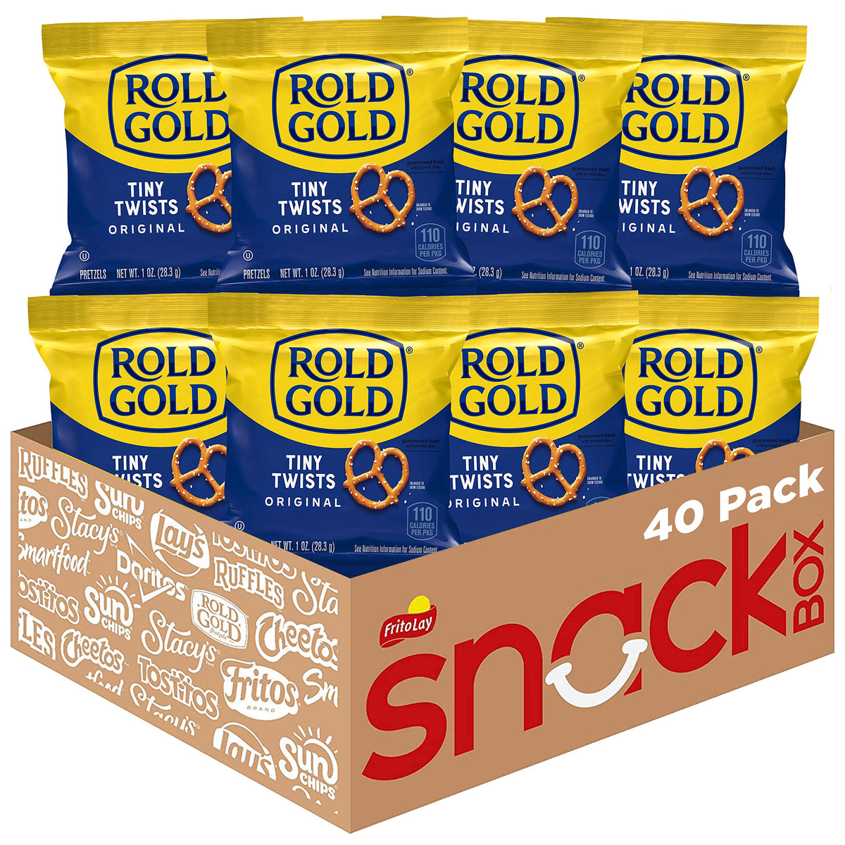 Rold Gold Tiny Twists Pretzels, 1 Oz Pack of 40 — Baked Crunch in Convenient Singles