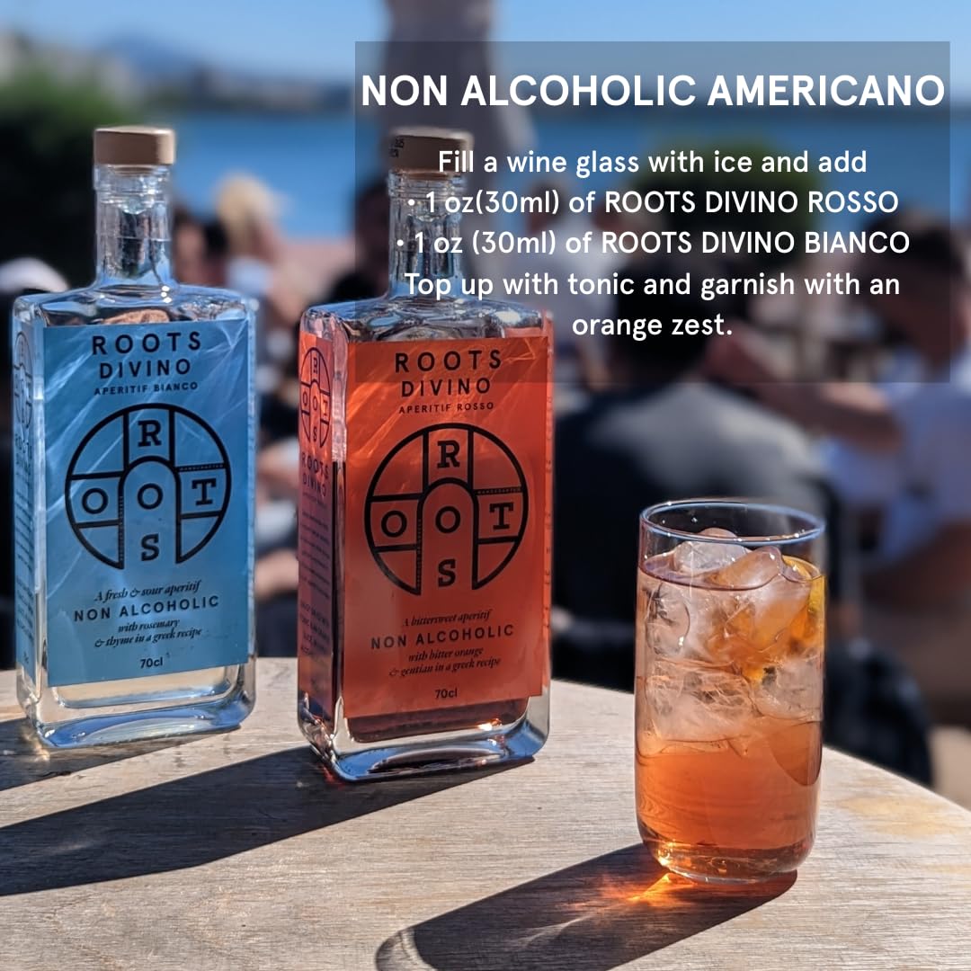 Roots Divino Rosso Non-Alcoholic Vermouth | Greek Handcrafted Zero-Proof Aperitif (700ml)