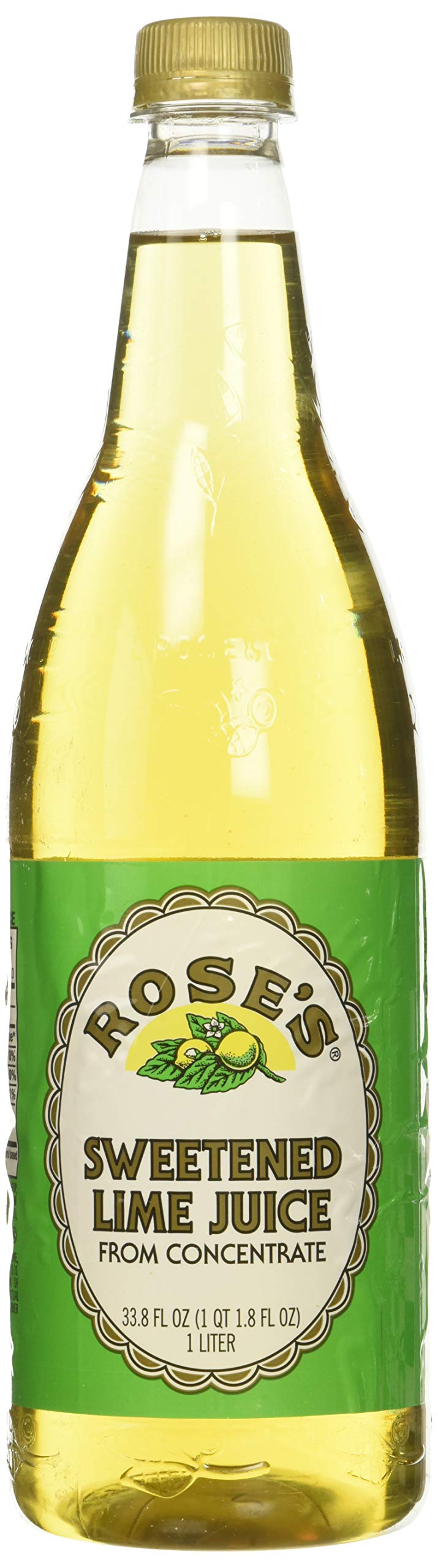 Rose's Sweetened Lime Juice – 1 L Bottle, Pack of 2 | Real Lime Flavor Mixer