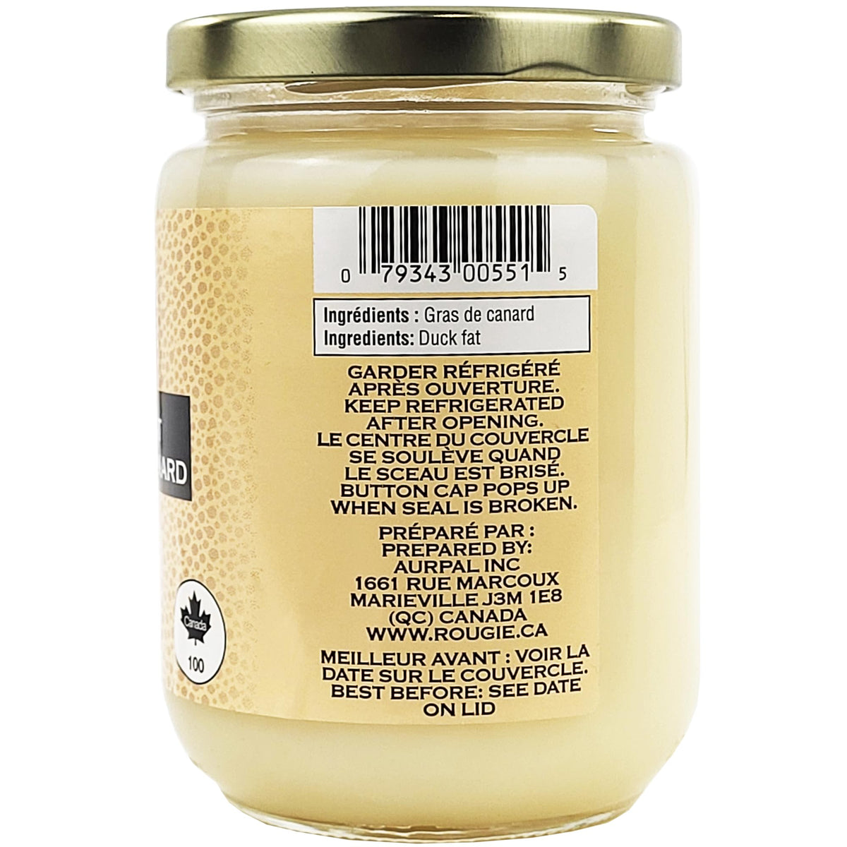 Rougie Duck Fat, 11.28 oz – Premium Rendered Duck Fat for Roasted Potatoes & Searing Meats