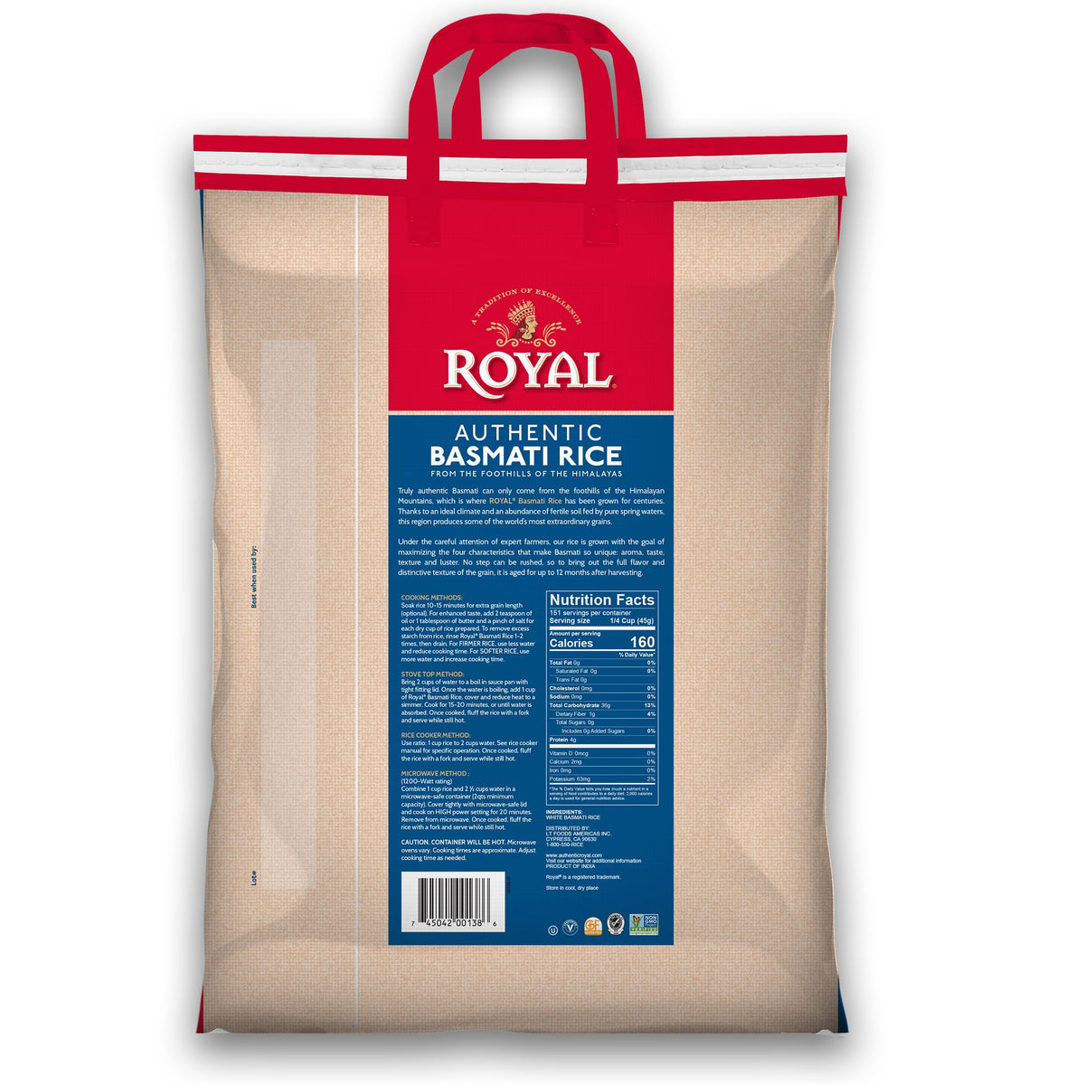 Royal Naturally Aged Long Grain Indian White Rice, 15 lb